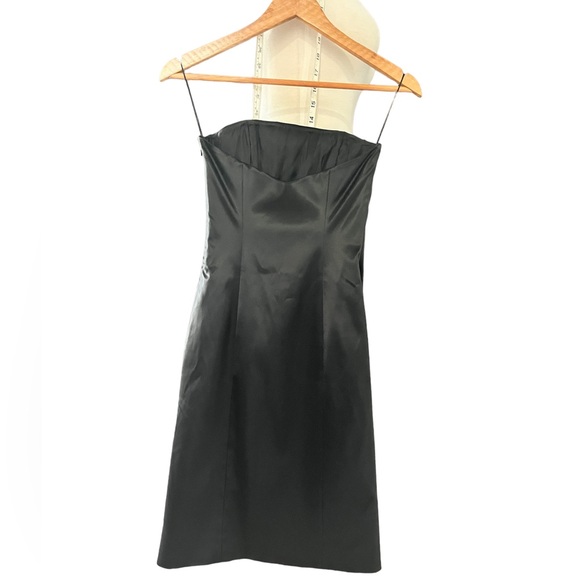 Moschino Cheap & Chic Black Satin Mini Cocktail Dress Sz 0/4 - Picture 10 of 11